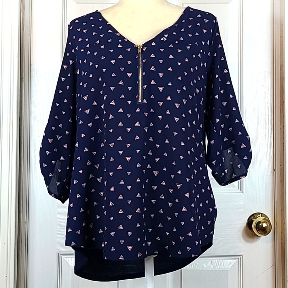 Tempted Zip Front Blouse